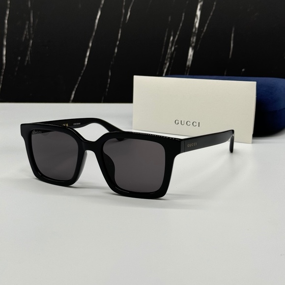 NEW GUCCI GG1582SK 001 BLACK GREY SQUARE UNISEX GUCCI SUNGLASSES